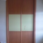 Frente armario melamina cerezo y cristal lacado amarillo