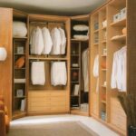 Vestidor en L de 19 mm acabado haya canteado pvc