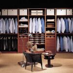 Vestidor en U en melamina de cerezo