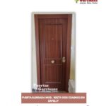 Puerta blindada Mod. recto dos cuadros en sapelly