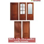Puertas de madera Clásicas en sapelly y sapelly rameado