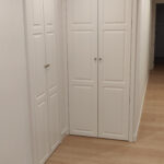 Frente de armario de hojas abatibles Mod. 3 Cuadros Fresados lacado blanco