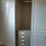 Frente de armario corredera Mod. 3 Cuadros FR lacado blanco con interior lino Cancún en Valladolid