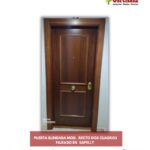 Puerta blindada Mod. Recto dos cuadros en sapelly (Fajeado)